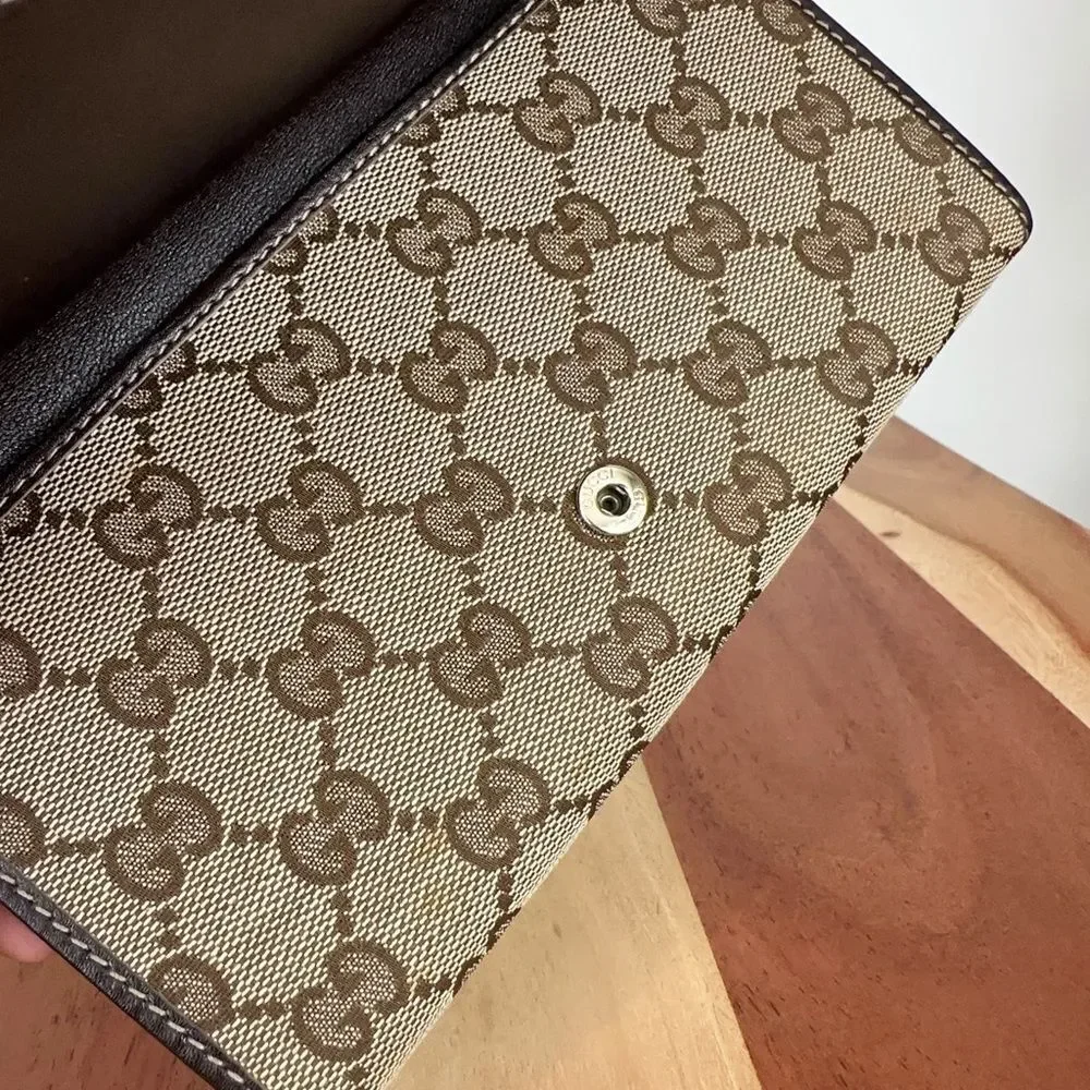 Pre-Owned Gucci  Britt GG Canvas Continental Wallet‎